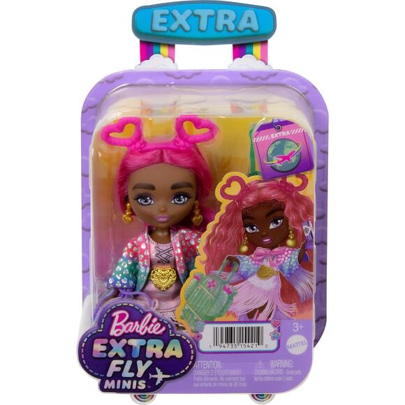 Barbie Extra Fly Minis Travel Doll Magenta Hair NWT - Picture 8 of 8